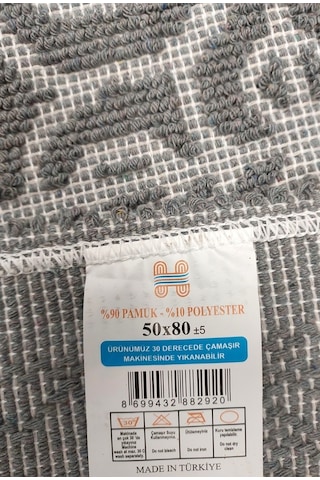 2 Adet Pamuklu Bukle Lüks Kilim 80x125 -spiral Gri Gri