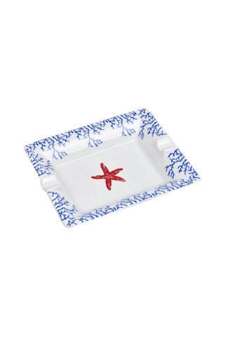 Mercan Kültablası Beyaz - Mavi