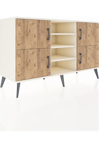 Kronos Konsol 5 Raflı 4 Kapaklı 132x59x83 Aytaşı-çam/aytaşı Aytası