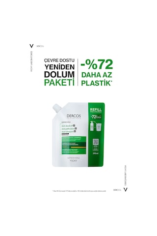 Dercos Kuru Saçlar İçin Kepek Karşıtı Saç Bakım Şampuanı, Yeniden Dolum Paketi 390 Ml Kuru