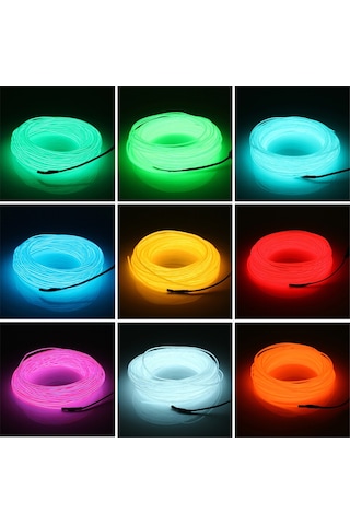 RGB Araç Içi Atmosfer Ambiyans İp Neon Torpido Led 2 Metre USB Gi