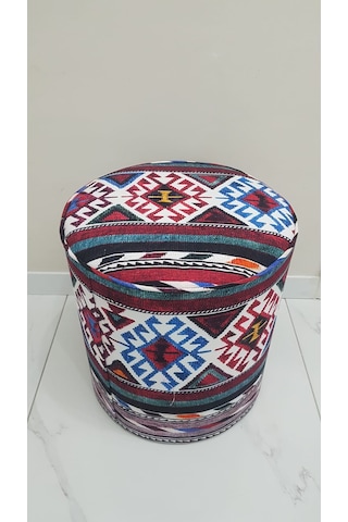 Dijital baskılı desenli kumaş puf oturma pufu