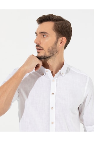 Pierre Cardin Erkek Beyaz Desenli Gömlek 50268183-vr013 Beyaz