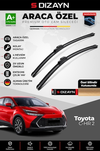 S-dizayn Toyota C-hr Ön Cam Silecek Seti 2023 Üzeri Premium Araca Özel 70-35 Cm A+ Kalite