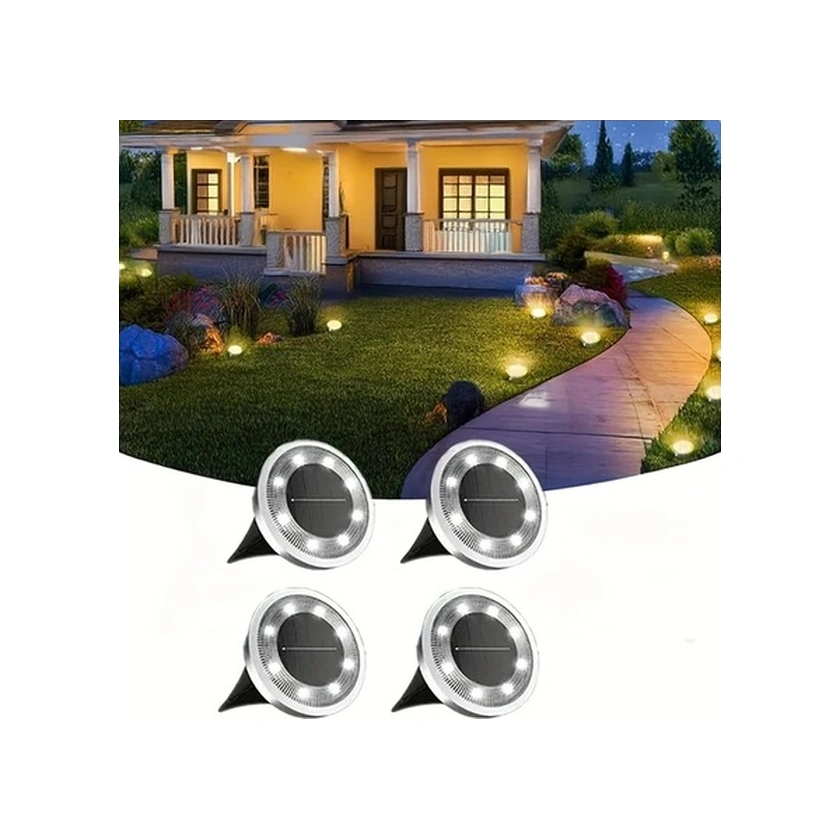 Trendooze 4'lü Solar Bahçe Aydınlatma, 8 Led Sıcak Işık Lambası, Gaojunshop01 Party Dekor Işığı Sıcak Işık