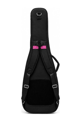 Profesyonel Kalın Elektro Gitar Kılıfı-çantası - Siyah - Pembe 1900 Denye Lüx Kumaş - %100 Su Geçirmez