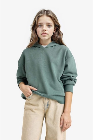 Defacto Kız Çocuk Relax Fit Kapüşonlu Basic Düz Sweatshirt F0008a825augn470 Yeşil