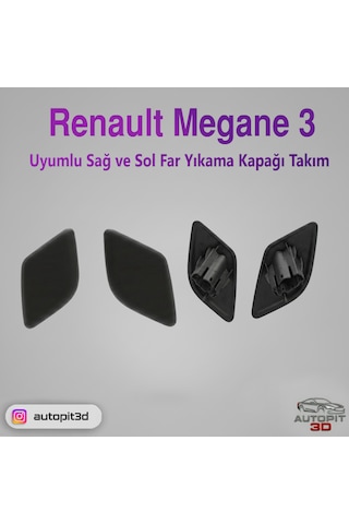 Renault Megane 3 2009 Sağ Ve Sol Far Yıkama Kapağı Takım
