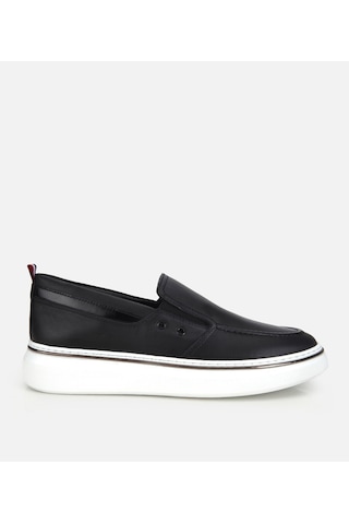 Hotiç Erkek Deri Siyah Metal Detaylı Günlük Loafer