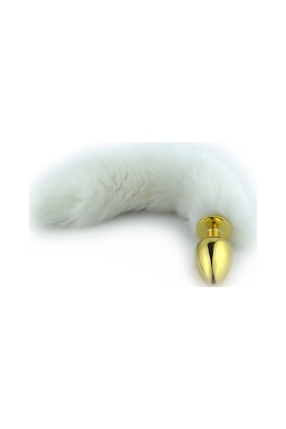 Hızlı Express Jw Gold Renk Metal Uzun Kuyruklu Anal Plug Tıkaç Anal Tıpa 7 Cm