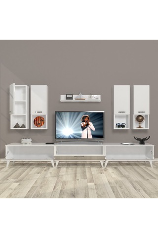 Decoraktiv Eko 8da Slm Retro Tv Ünitesi Tv Sehpası Beyaz