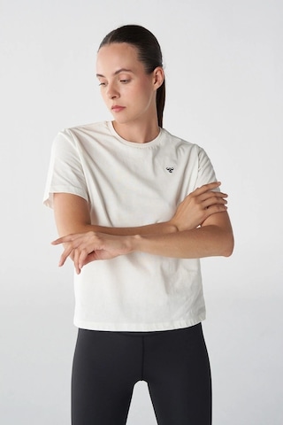 Hummel T-ıc Icona Boxy Unity Kadın Beyaz Yuvarlak Yaka Tişört 911867-9003