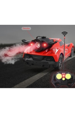 Bn56 Uzaktan Kumandalı Şarjlı Duman Atan Oyuncak Araba 18 Cm Kırm