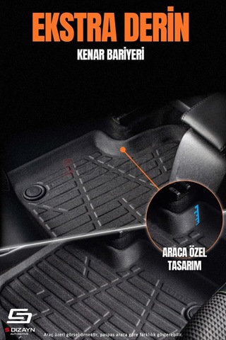Drstuning S-dizayn Fiat Doblo Panelvan 3d Pro Havuzlu Ön 2'li Paspas 2010-2023 A+ Kalite