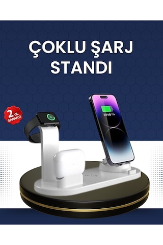 Modern Tasarımlı Çok Fonksiyonlu Kablosuz Şarj Standı 87287299