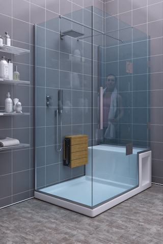 Sardunya Duvara Monte Katlanabilir Banyo Taburesi Engelli Tabures Ceviz