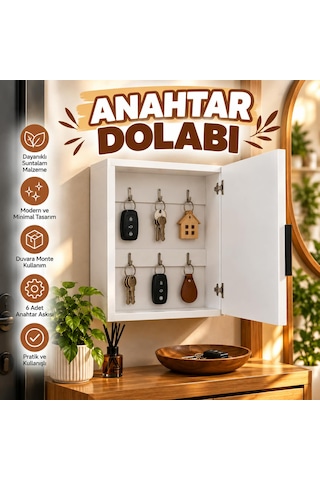 Mini Anahtar Dolabı Beyaz