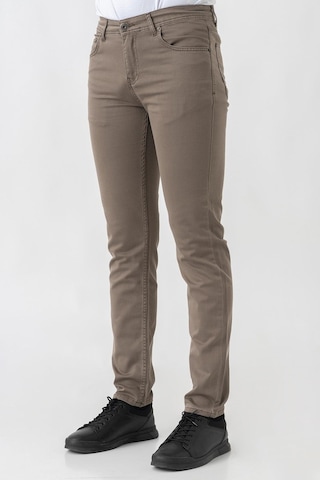 White Stone Bern J2425 Normal Fit Pamuklu Likralı 5 Cep Jean Pantolon Kahverengi