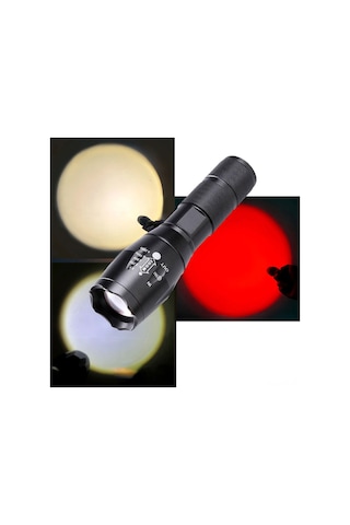 Jeemson Dört Renkli Sarı+turuncu+buz Mavisi+pembe Led Fotoğraf Makinesi Işığı, Teleskopik Odaklanabilir, 1000 Lumens, Uç Düğme Anahtarı, Uçak Alüminyum Gövde Siyah