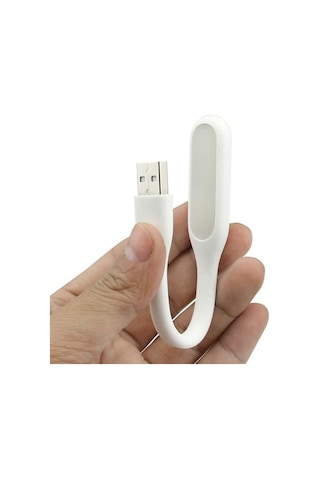 Usb Led Lamba 15cm Beyaz Renk Işık Portatif Taşınabilir Gece Lambası Masa Aydınlatma Kamp Pc