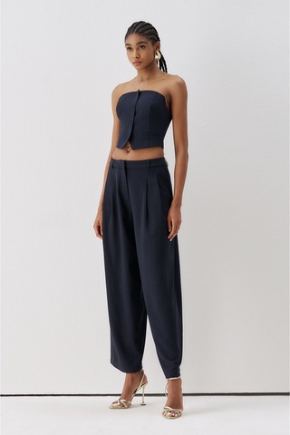 Sagaza Studio Ss6167 Straplez Fermuarlı Body Lacivert