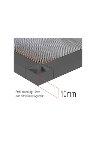 Antrasit Gri Pimapen Pencere Sineklik Montaj Aparatı Köşe Kenar Bağlama Pabucu 5 Takım Set 10x20 Profillere Uygun