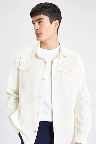 DeFacto Regular Fit Polo Yaka Gofre Dokulu Gömlek Ceket B6682AX24SPWT32