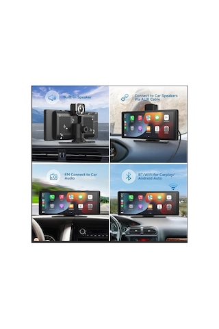 10.26 İnç Car Play İos Android Uyumlu 4k Ultra Hd Ön Arka Araç Kamerası Büyük Ekran Wifi Bluetooth