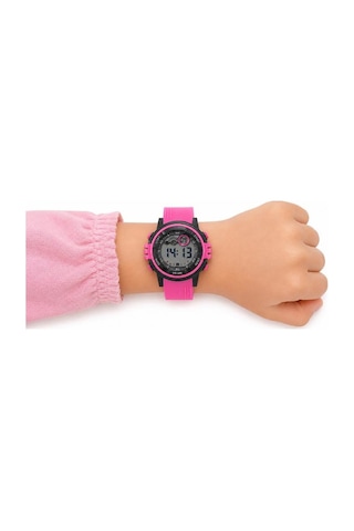 Kız Çocuk Pembe Dijital Kronometreli Silikon Kordon Spor Kol Saati St-304435 Gri