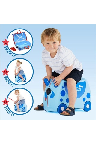 Trunki Köpek Dougie Dog Binilen Ve Sürülen Çocuk Bavulu Mavi