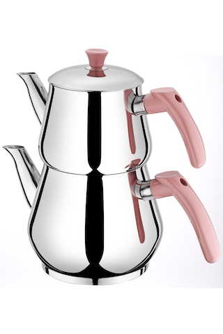 Viola Aile Damla Paslanmaz Çelik Çaydanlık Pembe
