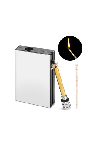 Wezone Metalik Kamp Çakmakı, Çadırcılık Ve Açık Hava İçin Kauçuk Çekirdekli, Suya Dayanıklı, Binlerce Kullanıma Dayanır - Gümüş Gümüş