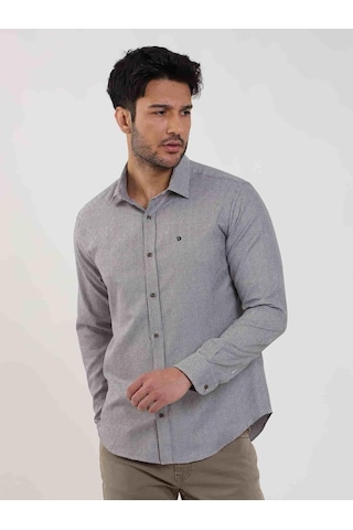 Dufy Kahverengi Erkek Slim Fit Kareli Brent Yaka Uzun Kol Gömlek - 100239-kahverengi Kahverengi