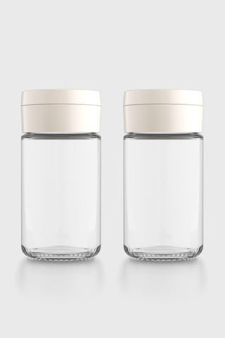 Renga Dorian 105 Ml Bej Kapaklı 2'li Cam Tuzluk Biberlik Seti 121006 Bej