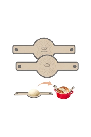 Tenfowee Dutch Oven İçin Gıda Grubu Silikon Fırın Matları, Uzun Kollü, Yeniden Kullanılabilir, Hamur Taşıma Kolay, Parchment Kağıdı Gereksinimi Yok Gri