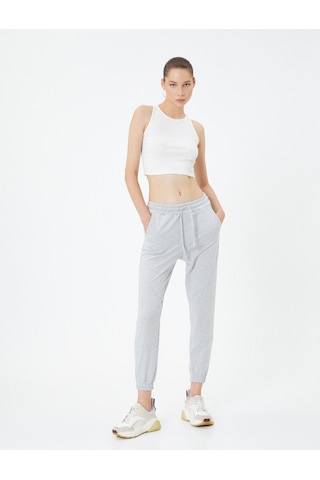 Koton Basic Jogger Eşofman Altı Beli Bağlamalı Cepli Gri 4sal40034ık 4SAL40034IK031 Gri