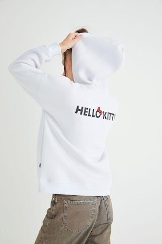 Hello Kitty Lisanslı Baskılı Kapüşonlu Kalın Sweatshirt Çok Renkli