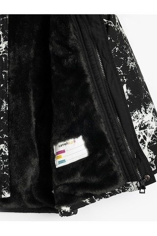 Koton Oversize Kapşonlu Mont Lastik Manşetli Rüzgar Kapaklı Siyah 5wkb00012tw Siyah