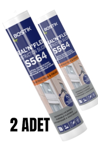 Bostik S564 Nötral Cephe Silikonu Beyaz X2 Adet