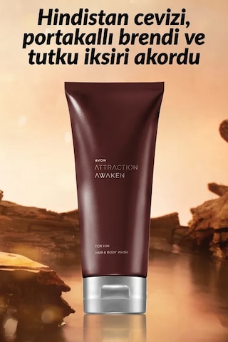 Avon Attraction Awaken Erkek Saç ve Vücut Şampuanı 200 ML