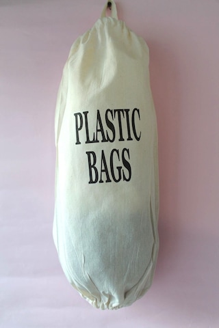 Emtory Home Çift Lastikli Naturel Keten Plastic Bags Baskılı Poşetlik