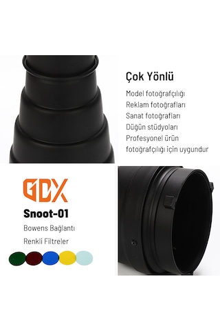 Gdx Sn-01 120mm Çaplı Petekli Snoot Bowens Adaptörlü Stüdyo Flaş