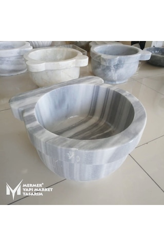 Marmara Pijamalı Mermer Kulaksız Düz Kurna