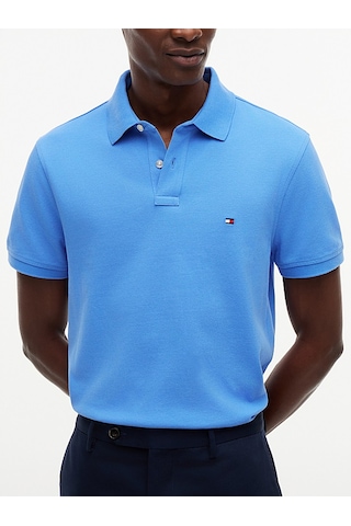 Tommy Hilfiger Polo Yaka Pike Erkek T-shirt Mavi