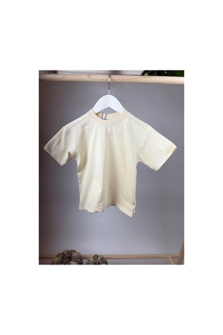 Poala Kids Oversize Unisex Bej Tshirt