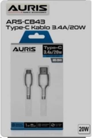 Auris ARS-CB43 USB 3.4A 20 W Type-C Kablo