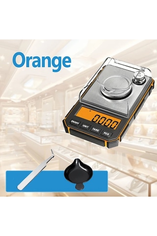 Dashanshop 1 Adet Yüksek Hassasiyetli Dijital Cep Terazisi 50g Kapasite 0 001g Çözünürlük Portatif Turuncu Renk Mücevher Toz İlaç Kullanımı İçin -