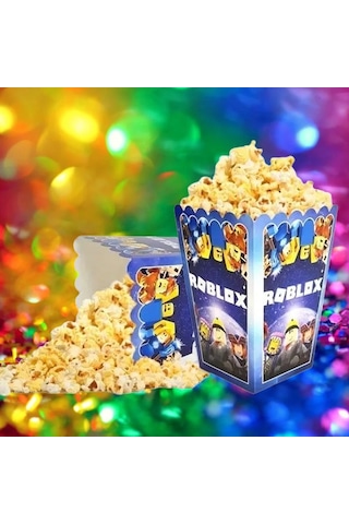 Mısır Kutusu Pop Corn 8 Li Roblox Temalı Doğum Günü Parti Malzemesi