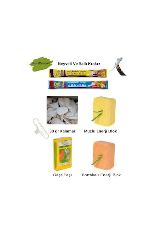 Purecanpati 30 Gr Kırıklı Kalamar Kemiği+meyveli Ve Ballı Kraker+