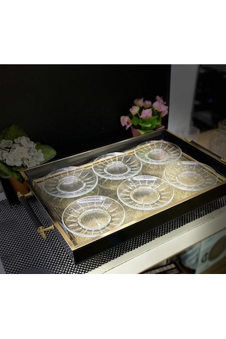 Paşabahçe 54731 Elysia 6lı Çay Tabağı Şeffaf